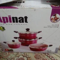 ست قابلمه و ماهیتابه تفلون .اجاق گاز رومیزی آکبند