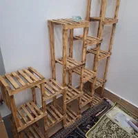 استند گلدان چوبی ۱۷ تایی