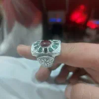 انگشتر نقره نگین زمرد بدخشان عقیق یمن|جواهرات|زاهدان, |دیوار