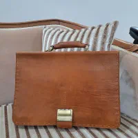 کیف چرمی طبیعی دیپلمات اداری دست دوز مردانه