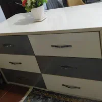میز جزیره 3 کاره ، ام دی اف، هایگلاس ،کشو کابینت