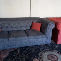 مبلمان ۷نفره همراه با جلومبلی و عسلی درحد نو