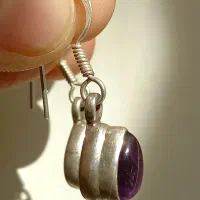 گوشواره نقره قدیمی با سنگ آماتیس|جواهرات|تهران, آرژانتین|دیوار