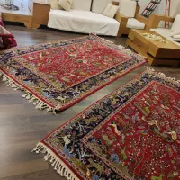فرش دستبافت طرح شکارگاه آنتیک و قدیمی|فرش|کرمانشاه, |دیوار