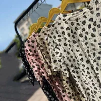 ست تیشرت و شلوار زاپدار پلنگی