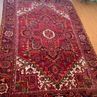 فرش دستبافت قرمز تبریز طرح هریس خوش نقشه شش متری