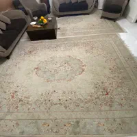 فروش دو تخته فرش ۹ متری گل برجسته ابریشم