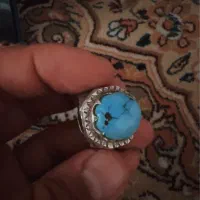 فیروزه نیشابور اصل با رکاب نقره دست ساز