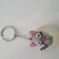 جاکلیدی دست ساز طرح گربه روی ماه