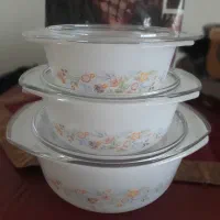 قابلمه پیرکس گل دار فرانسوی