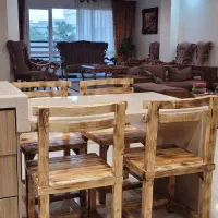 صندلی کف چوب لهستانی کوتاه و بلند|میز و صندلی غذاخوری|آفتاب, |دیوار