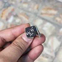 انگشتر عقیق جزیمن رکاب دست ساز