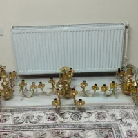 فروش ۳ عدد لوستر طلایی کلاسیک ۸ و ۱۰ شعله