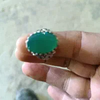 انگشتر عقیق سبز رکاب نقره