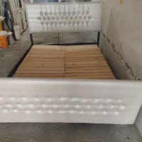 تخت خواب دو نفره فلزی کف چوبی