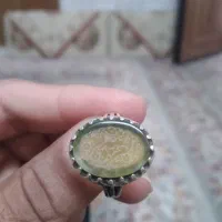 انگشتر رکاب نقر و سنگ شرف شمس خط نوشته