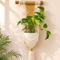آویز گل و گلدان دیواری مکرومه