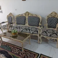 مبل استیل 9نفره چوب راش اصل|مبلمان خانگی و میز عسلی|ماهدشت, |دیوار