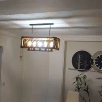 لوستر چوبی فلزی شش شعله با کیفیت|لوستر و چراغ آویز|پردیس, فاز ۲|دیوار