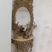 آینه شمعدان طرح برنز کاملا سالم و نو