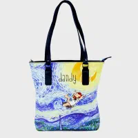 کیف چرم طرح شب پر ستاره