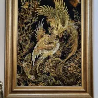 تابلو فرش دستبافت ابریشم و مرینوس