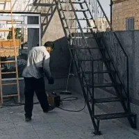 پله اهنی حافظ پنجره جوشکاری اهنگری محافظ اکاردیونی