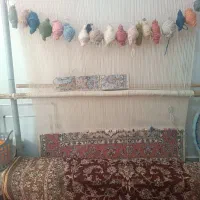 قالی 32خانه پشم ابریشم نصفه کاره