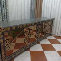2 عدد میز فرفورژه 65 در 2 متر دور شیشه