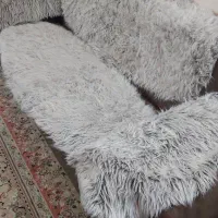 شال مبل خز پلیشی ترک پشت چرم ۴ تکه