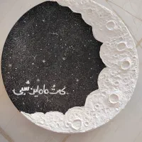 نقاشی روی بشقاب سفالی و بوم