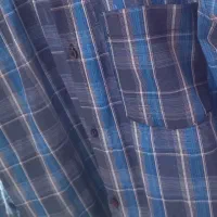 پیراهن مردانه نخی چهارخانه آبی مشکی سایز XL|لباس|رشت, پارک شهر|دیوار