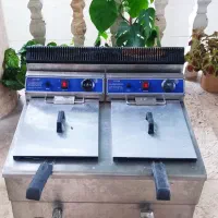 سرخ کن سرخکن صنعتی رومیزی دو لگن گازی