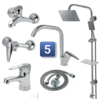 بسته کامل شیرآلات ۶ تکه کروم قیمت ۴۹۵۰ /جنس مرغوب|مصالح و تجهیزات ساختمان|قم, انسجام|دیوار