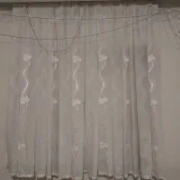 پرده حریر طرح جدید و رومیزی