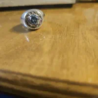 انگشترنقره بانگین درشت الماس روسی یا موزانایت سبز