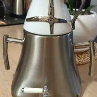 کتری استیل و قوری چینی