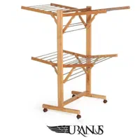 بندرخت (رخت آویز) چوب استیل چرخدار