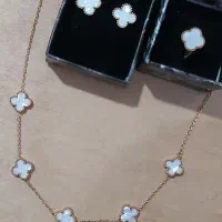 نیمست و ست گوشواره و گردنبند استیل  رنگ ثابت