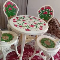میز ناهارخوری ۴ نفره|میز و صندلی غذاخوری|ایلام, |دیوار
