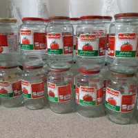 شیشه خالی رب وترشی وبرگ مو