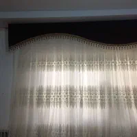 پرده ،با تاج پرده آستر زیر|پرده، رانر، رومیزی|سیرجان, |دیوار