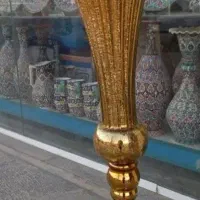 گلدان شیشه ایی طلایی ترک دار