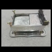 منقل استیل پایه برنجی همراه سینی