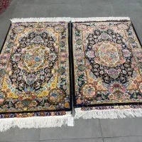 فرش دستباف (بساک)جفت ۹۰ درصدزرع نیم ابریشم سالاری|فرش|مشکین‌دشت, |دیوار