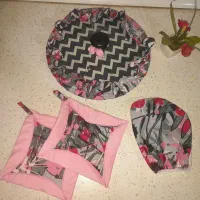 ست دمکنی فری سایز،یک جفت دستگیره ، سفره پاک کن