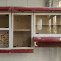 ۵ تیکه کابینت فلزی همراه با هود آشپزخانه سالم|آب‌چکان و نظم‌دهنده ظروف|کرمانشاه, |دیوار