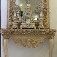 آینه کنسول و شمعدان و ساعت