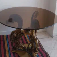 میز گرد شیشه ای نهارخوری