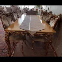 میز ناهار خوری هشت نفره رنگ طلایی